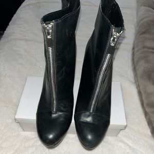 Zara black zip bootie